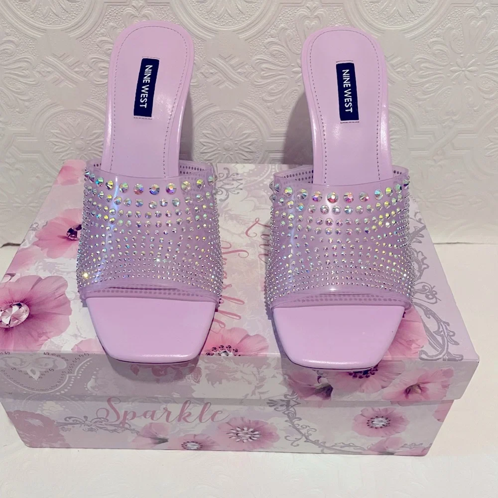 Nine West ZipTip3 Lilac Mule High Heel Sandals  Women’s size 8.5 Brand New - Picture 8 of 8